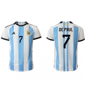 Argentyna Rodrigo de Paul #7 Koszulka Podstawowych MŚ 2022 Krótki Rękaw